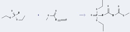 The Methyl isocyanatocarbonate could react with phosphoramidic acid diethyl ester, and obtain the (diethoxy-phosphorylaminocarbonyl)-carbamic acid methyl ester